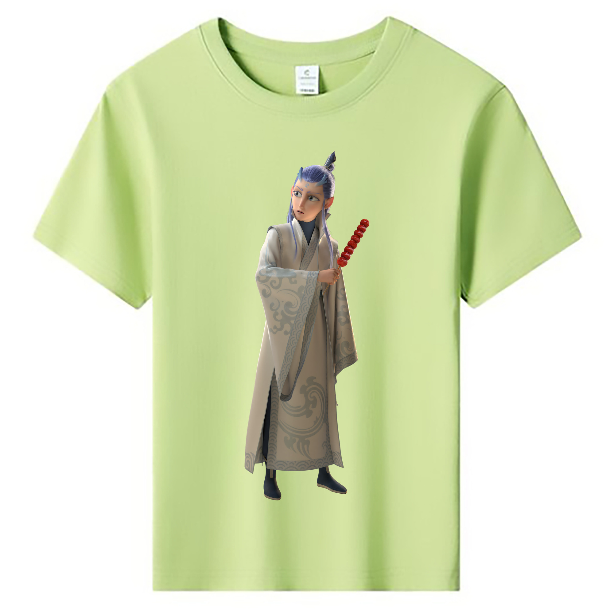 （画像用） Ne Zha 2 ナタ 魔童の大暴れ 綿100％キッズTシャツ（フロントプリント）